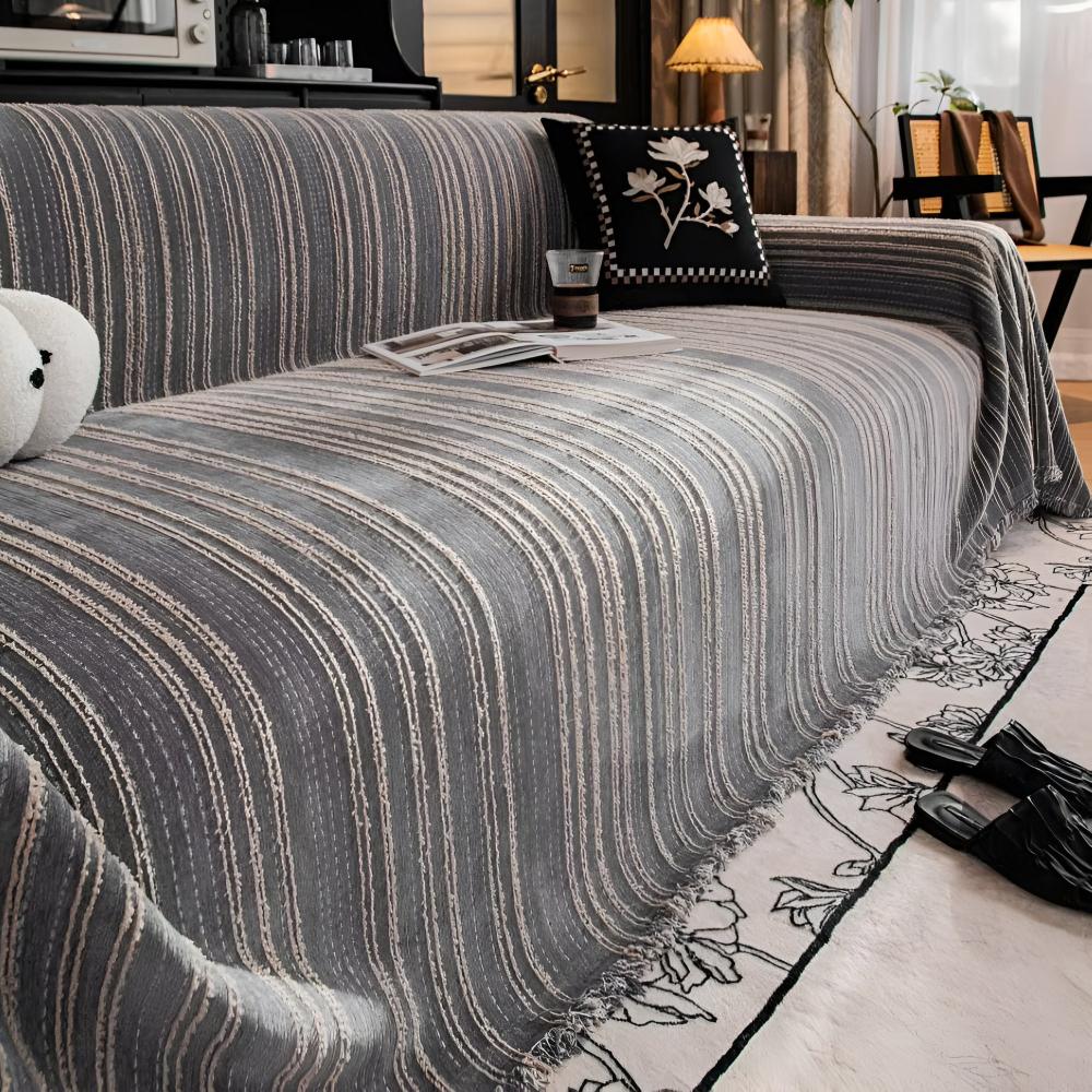 Lisslune | Regal Stripes Chenille Sofa Cover