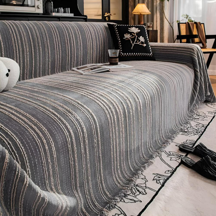 Lisslune | Regal Stripes Chenille Sofa Cover