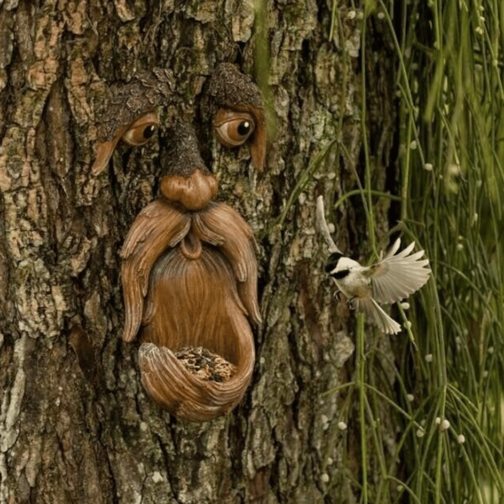 Lisslune | TreeFace - Bird feeding station in the form of a face