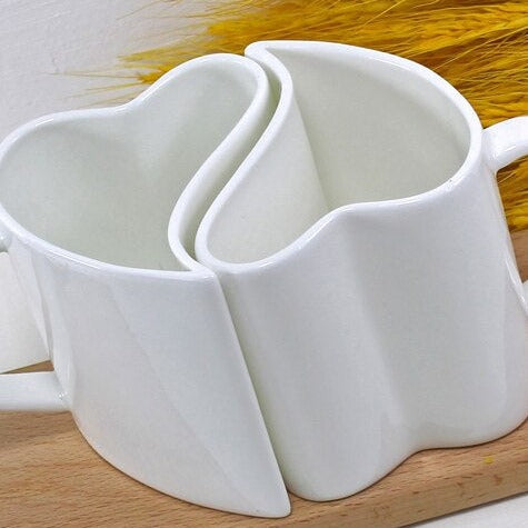 Lisslune | 2pcs Valentines day Heart Shape Couple Mug