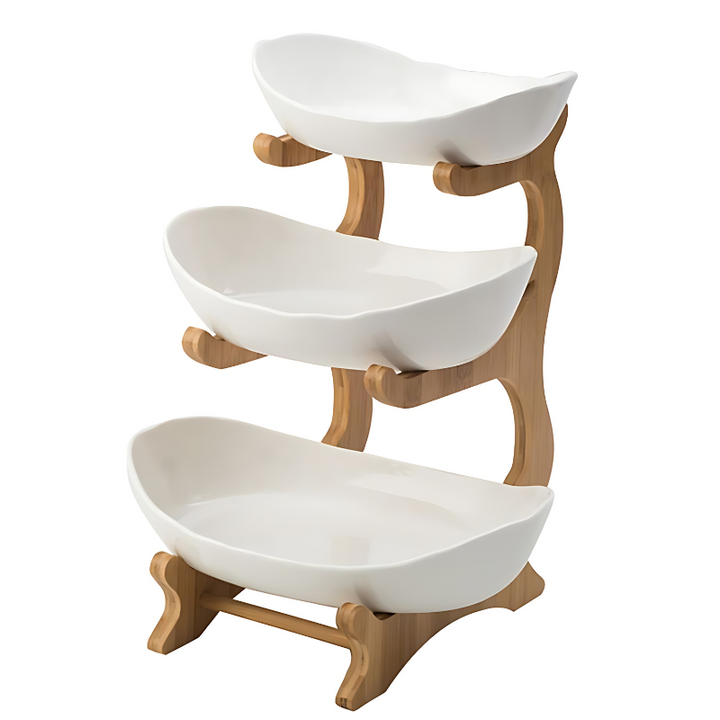 Lisslune | FruitTriad | Three-tier fruit bowl made of plastic