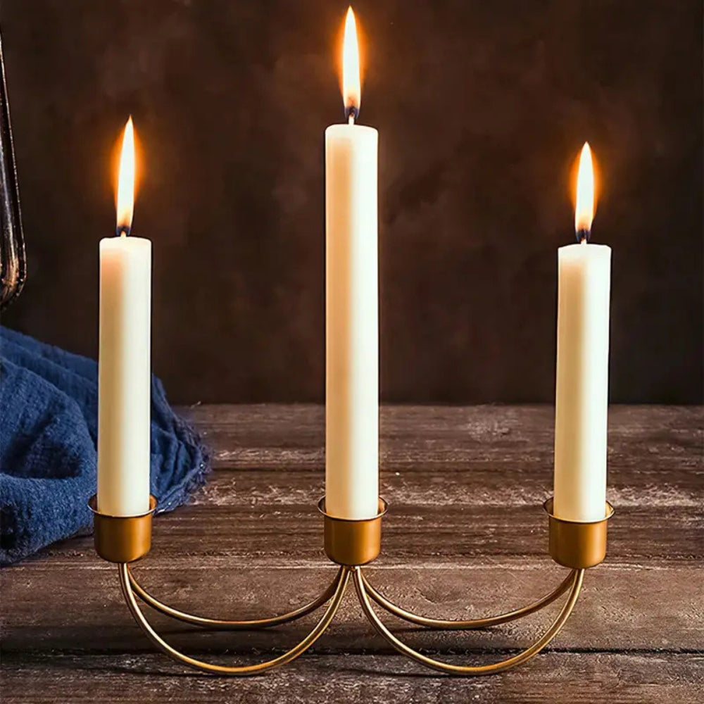 Lisslune | Gilded Trio Iron Candle Holder