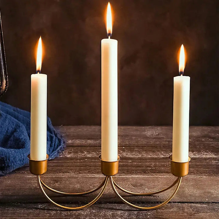Lisslune | Gilded Trio Iron Candle Holder