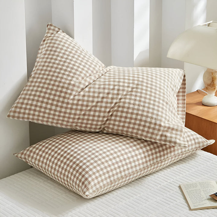 Lisslune | Soft Plaid Checkered Pillowcases