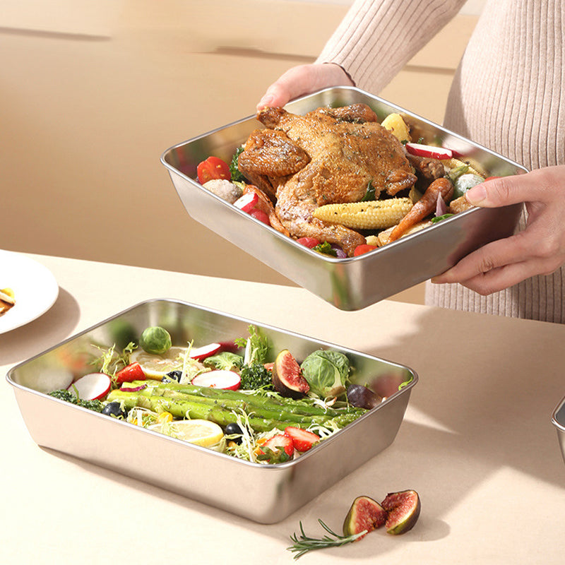 Lisslune | Stainless steel square plate (with lid)
