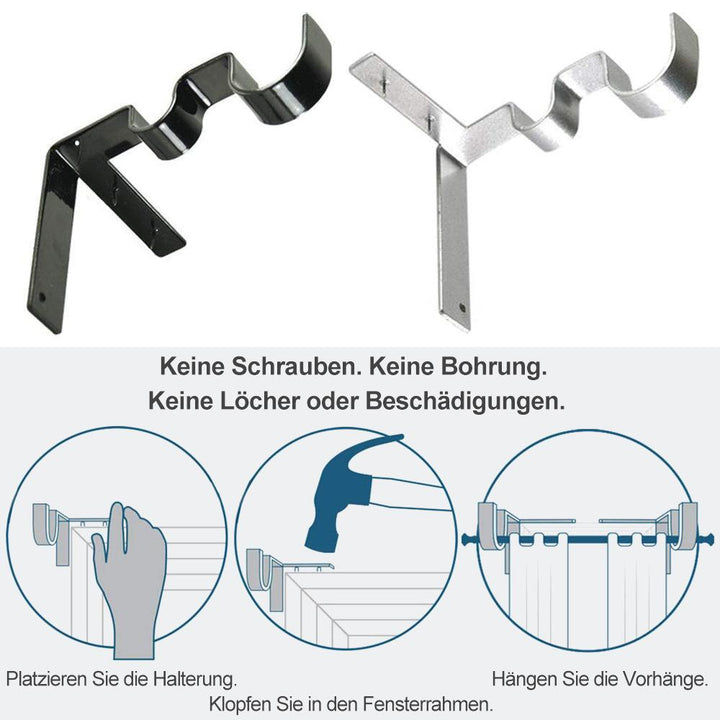 Lisslune | Universal Curtain Rod Brackets 2 Pieces