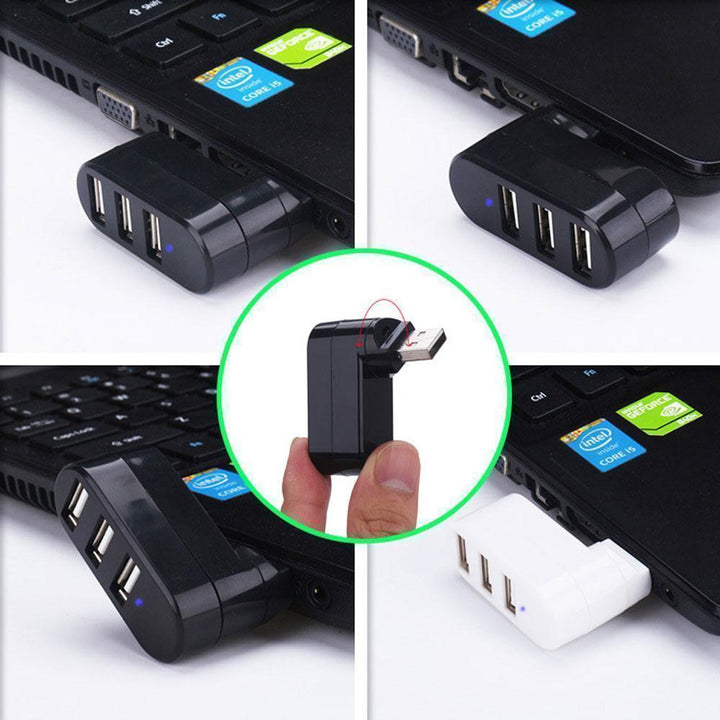 Lisslune | Mini rotatable 3-Port USB Hub