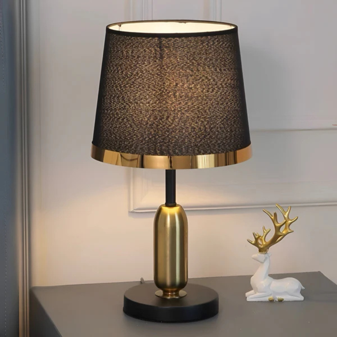 Lisslune | Lumivara Modern Black Fabric Table Lamp – Elegant Home Lighting