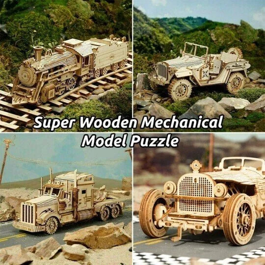 Lisslune | Super Wood Mechanical Model Puzzle Set