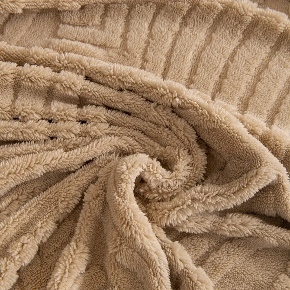Lisslune | Herringbone Leaf Design Fleece Sofa Cover