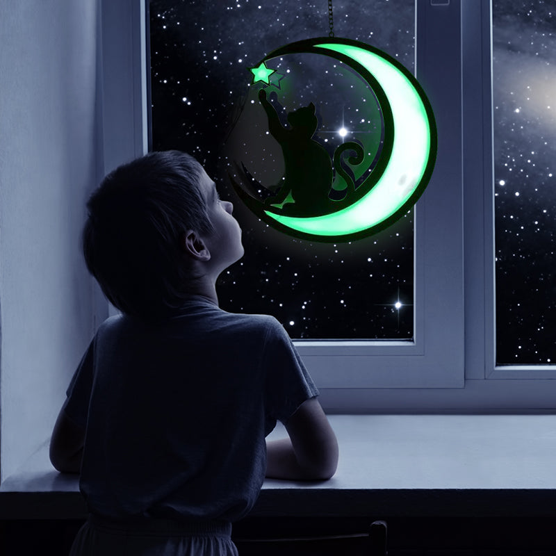 Lisslune | MysticPaws Cat & Half Moon Lamp – Magical Mood Light for a Cozy Decor