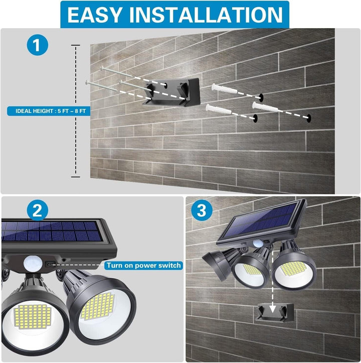 Lisslune | Solar Outdoor Security Floodlight with Motion Sensor