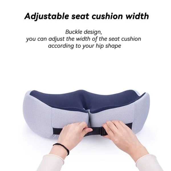 Lisslune | Adjustable Memory Foam Seat Cushion for Sit Bone Relief | Ergonomic Design for Office Chair and Car Use