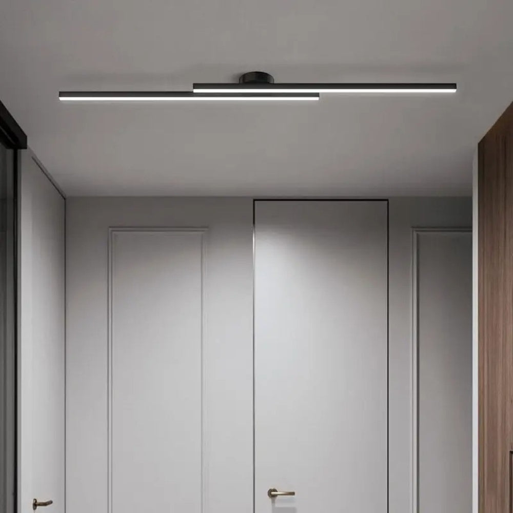 Lisslune | Minimalist Modern Hallway Lights – Long Strip Linear Ceiling Lamp, Close-to-Ceiling Chandelier, Remote Dimmable for Home Interiors