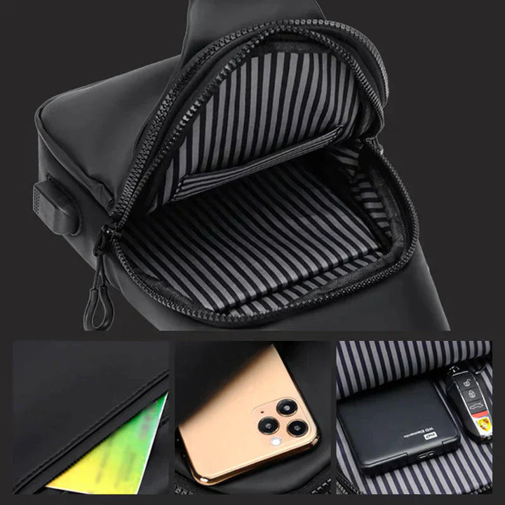 Lisslune | UrbanShield Waterproof Crossbody Bag with Anti-Theft Design