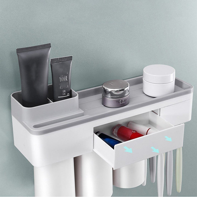 Lisslune | Practical toothbrush holder set with toothpaste dispenser