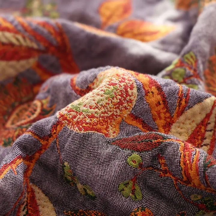 Lisslune | Botanic Floral Cotton Tassel Blanket