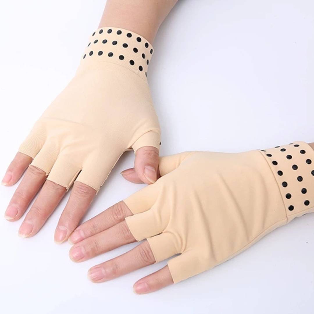 Lisslune | Fingerless Gloves for Arthritis & Pain Relief - Magnetic Compression for Improved Circulation and Reduced Swelling