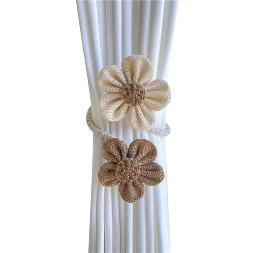 Lisslune | Floral Hemp Curtain Tie Back | 2Pcs Set
