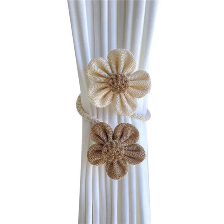 Lisslune | Floral Hemp Curtain Tie Back | 2Pcs Set