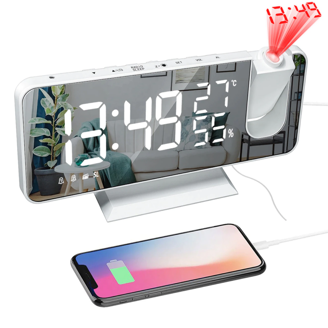 Lisslune | LumiTime - Smart Projection Alarm Clock with Wireless Charging