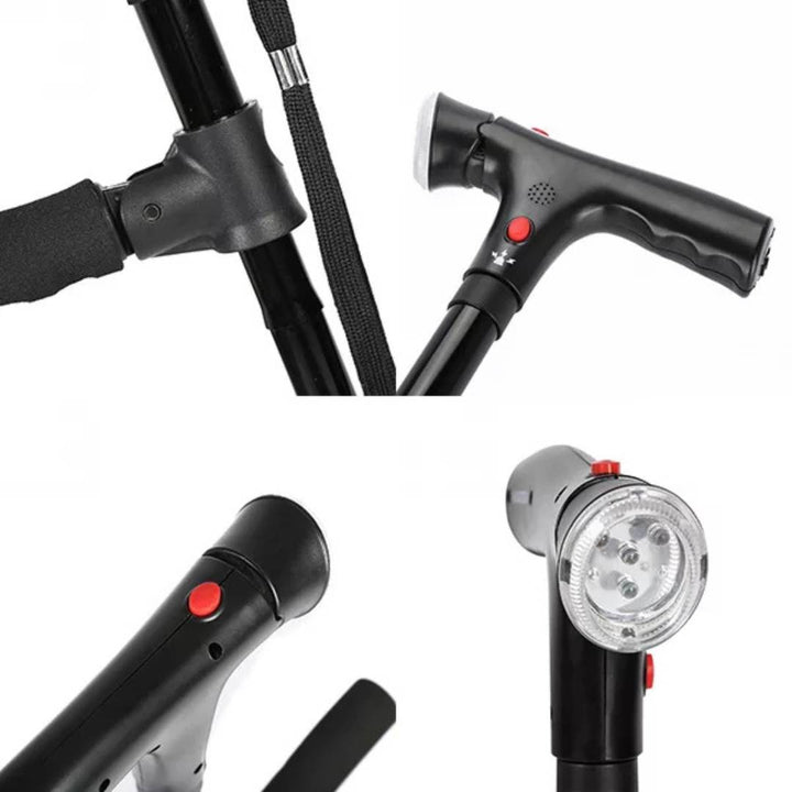 Lisslune | Folding Cane | Lightweight, Telescopic & Collapsible Walking Stick for Seniors and Travellers