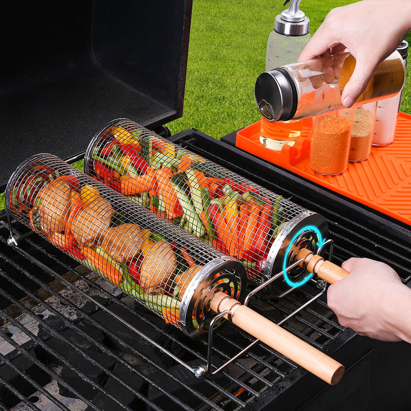 Lisslune | 304 Stainless Steel Rolling Barbecue Cage