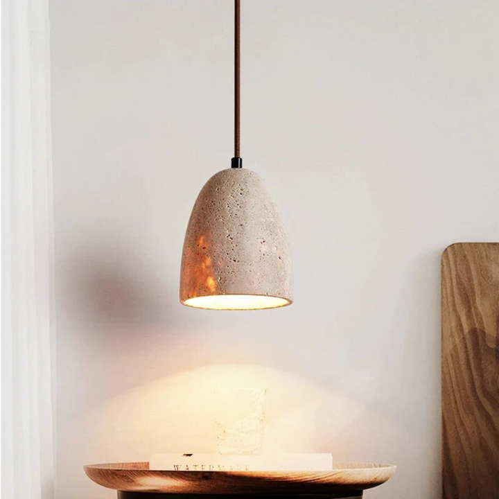 Lisslune | TerraLume – Pendant lamp with natural stone structure and warm glow