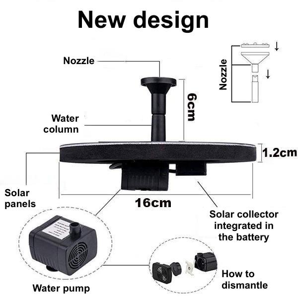Lisslune | Solar Bionic Fountain for Gardens Birth Bath for Floor / Ground