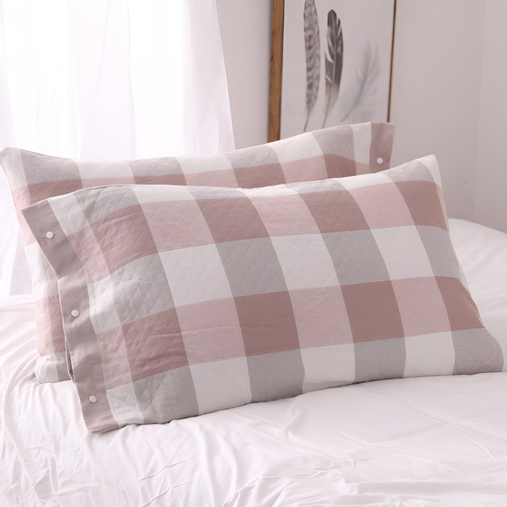 Lisslune | Checked & Striped Cotton Pillowcase