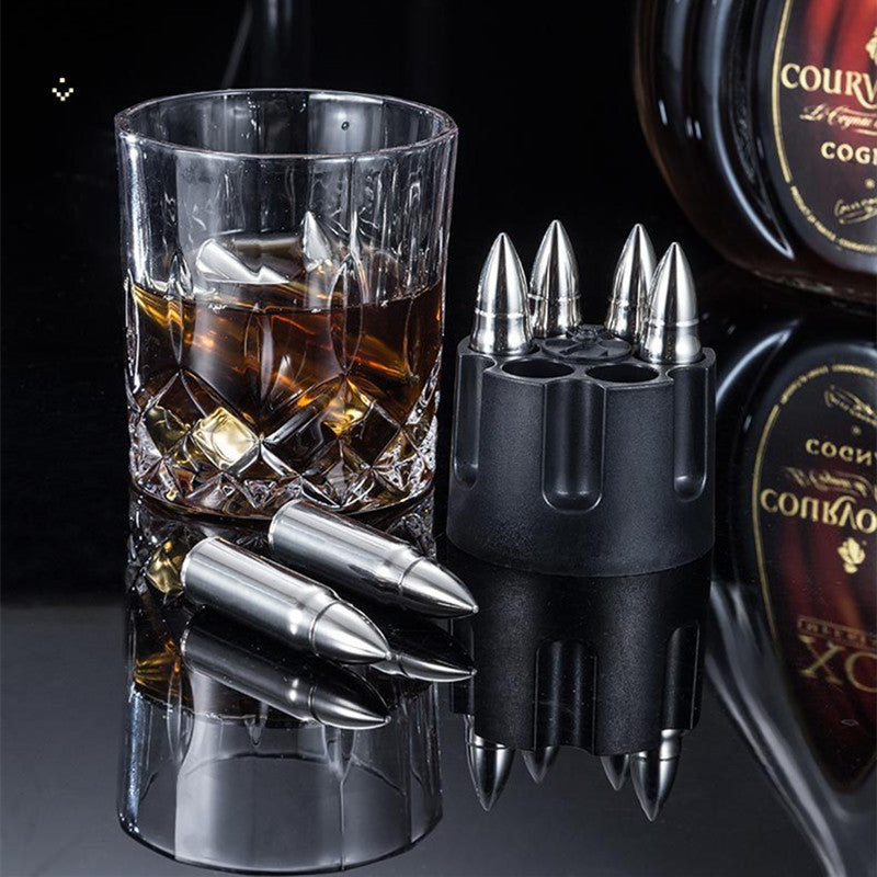 Lisslune | Stainless Steel Bullet Shaped Metal Ice Cube Mold