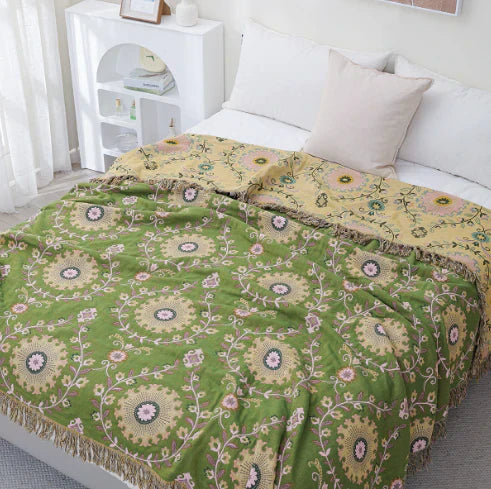 Lisslune | Reversible Scandinavian Blanket with Bird Design