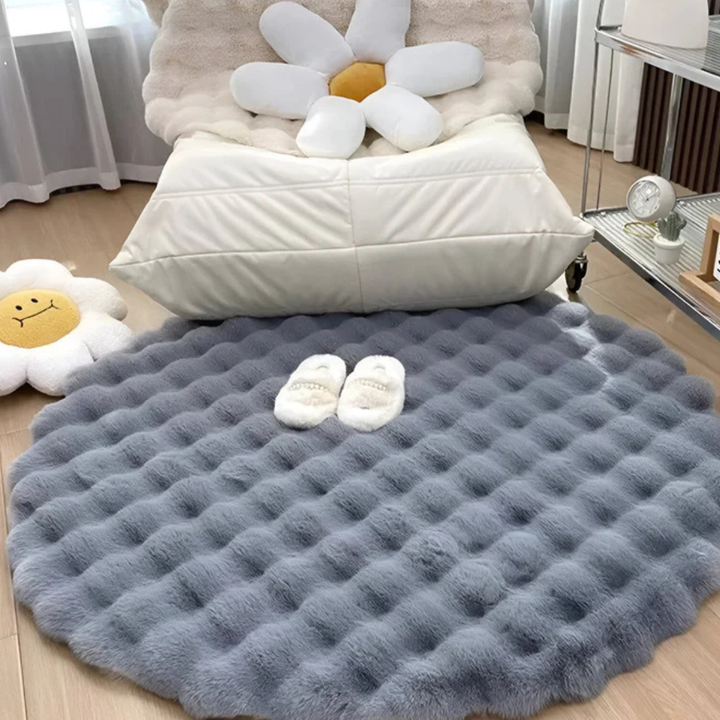 Lisslune | Round Fleece Rug 90x90 cm Soft Anti-Slip
