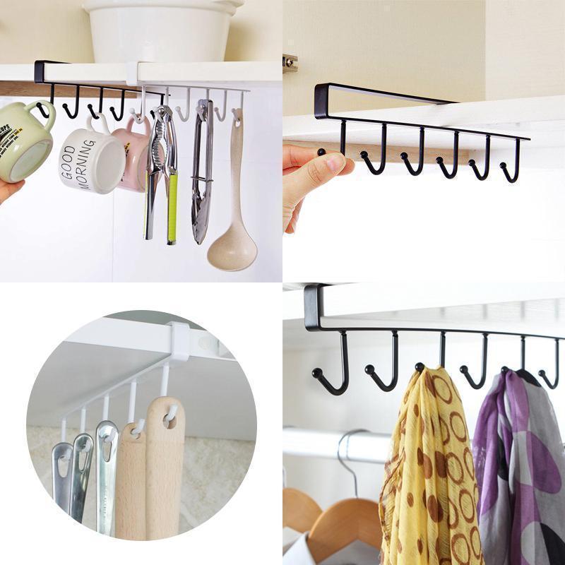 Lisslune | Multifunctional Cabinet Hooks Shelf, 2 Pieces
