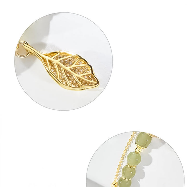 Lisslune | Hetian Jade Bracelet with Leaf