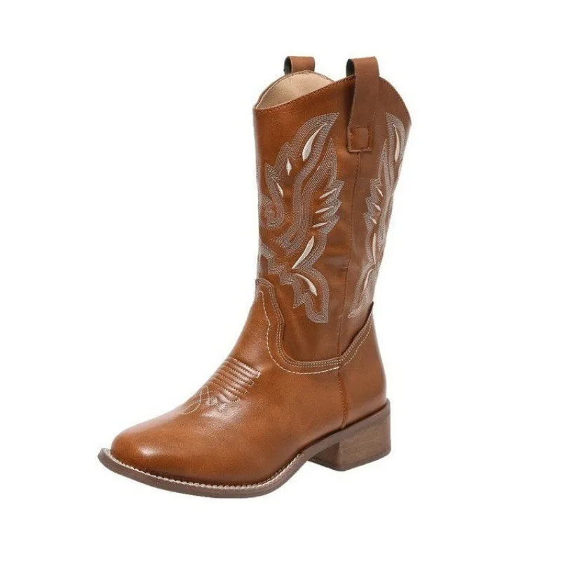 Lisslune | Western Style Boots Women with Pointed Toe and Block Heel, Cowboy Boots Women