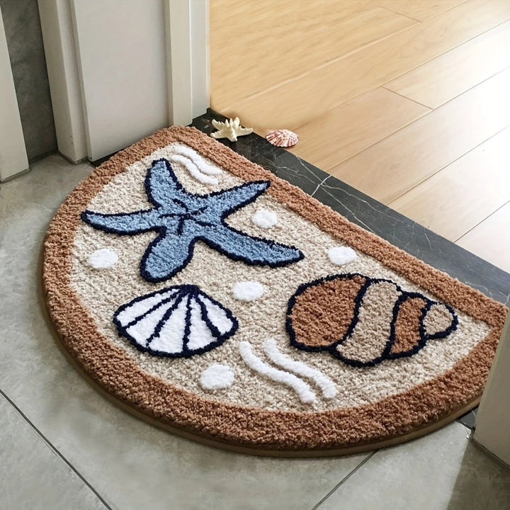 Lisslune | Fluffy Semicircle Non-Slip Bath Mat