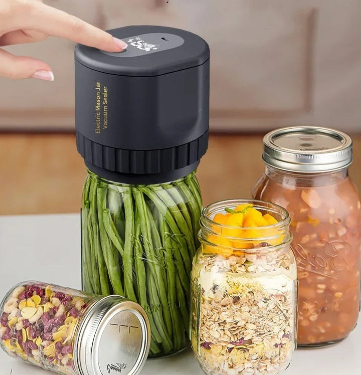 Lisslune | Cordless Mason Jar Vacuum Sealer Kit – Wide Mouth Food Preservation System with Airtight Electric Seal