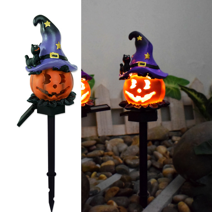 Lisslune | Halloween Solar Lights – Decorative LED Garden Lights with Pumpkin and Witch Designs