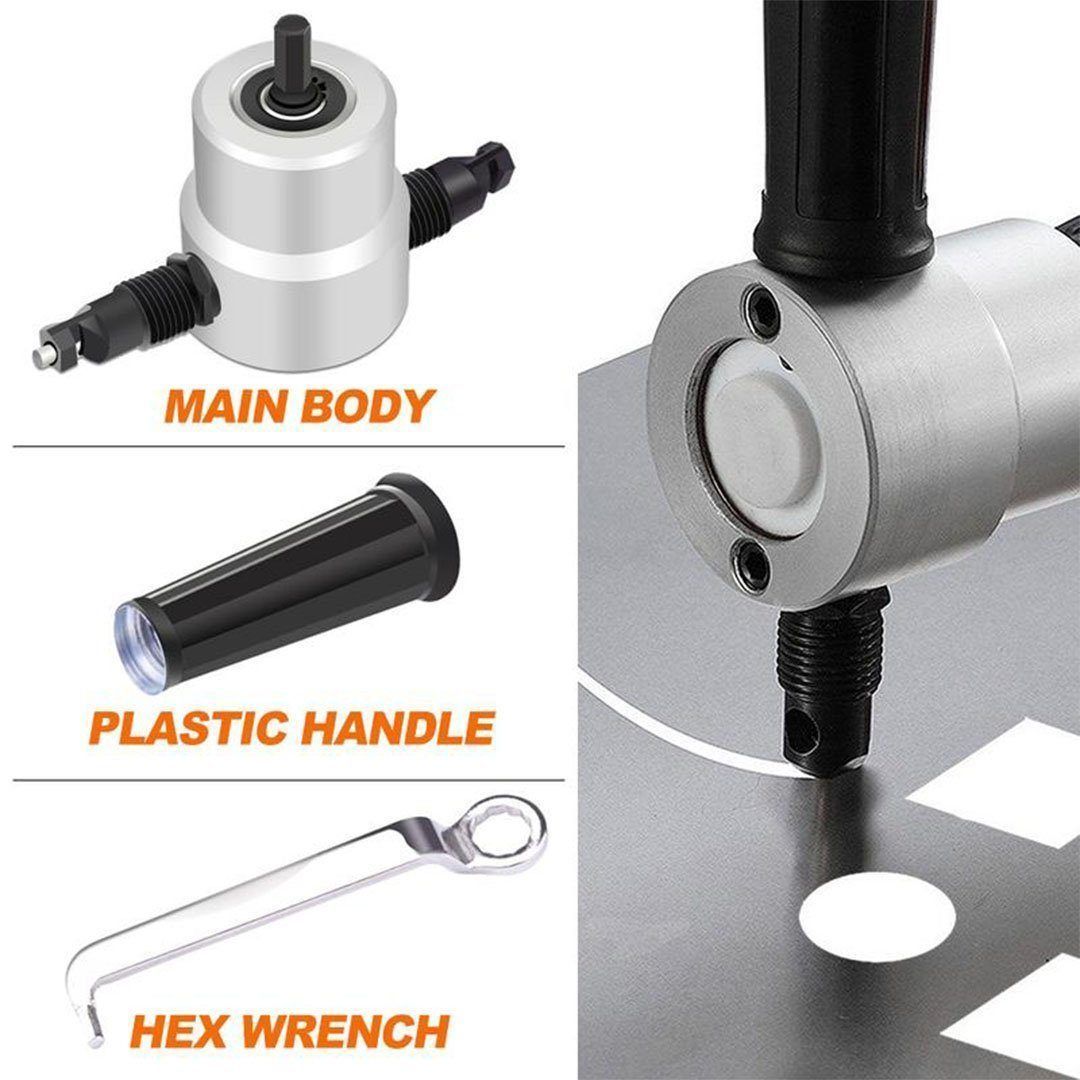 Lisslune | Nibbler Cutter Drill Attachment Double Head Metal Sheet