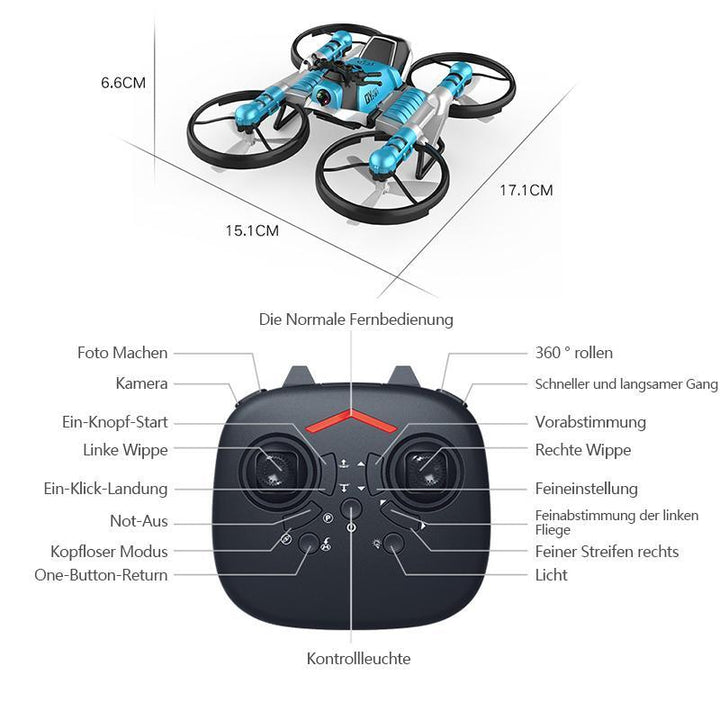 Lisslune | 2.4 G Remote Deformed Motorcycle, Drone