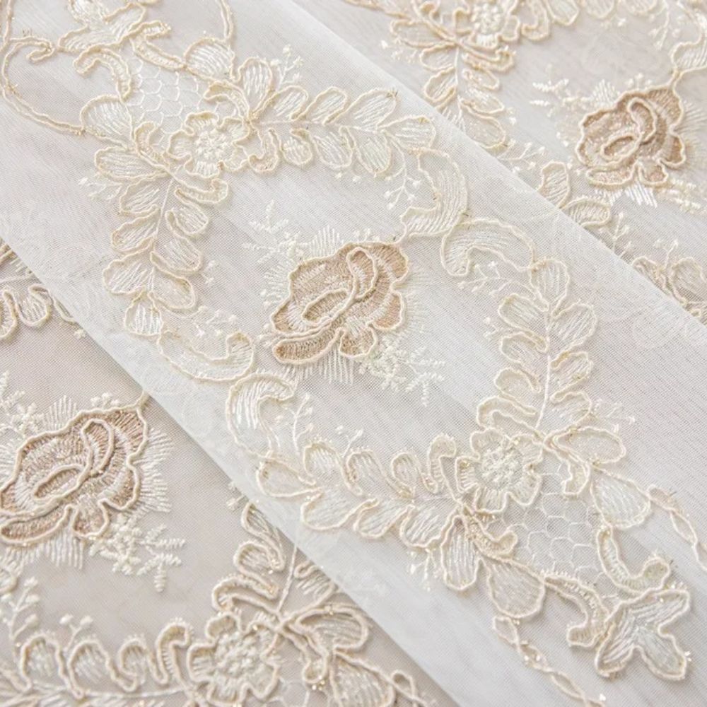 Lisslune | Elyvia Embroidered Classic Sheer Lace Curtain