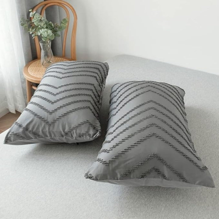 Lisslune | Chevron Plush Quilt Cover | 3pcs Set