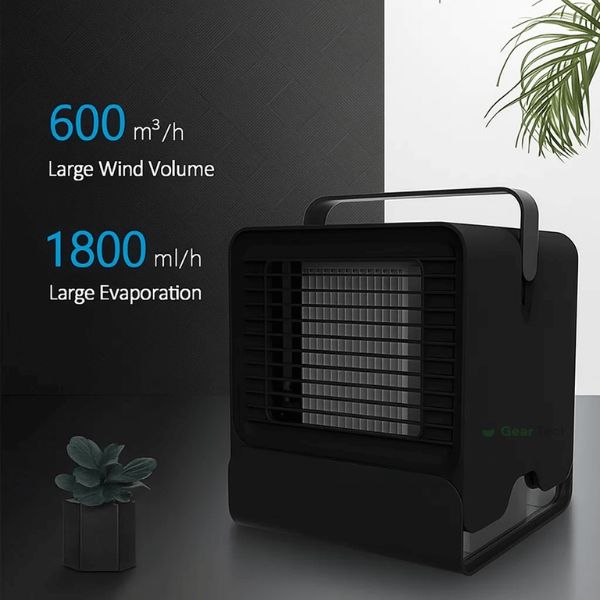 Lisslune | Portable Mini Air Conditioner | Ultra-Portable Car AC System, Quiet 4-Blade Design & Ideal for Home, Office, and Travel Use