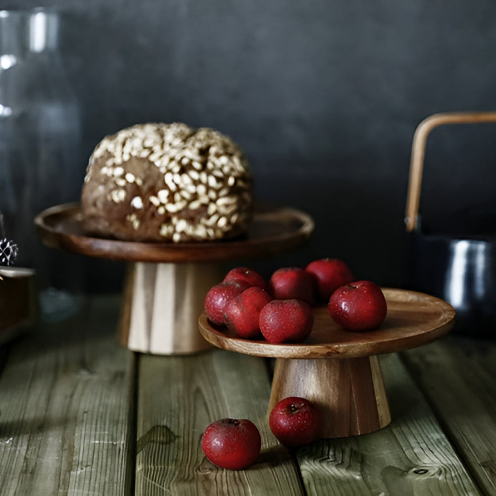 Lisslune | High Stand Wooden Cake Plate