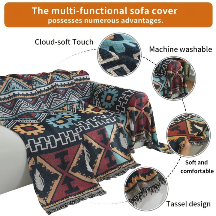 Lisslune | Aztec Geometric Pattern Sofa Cover