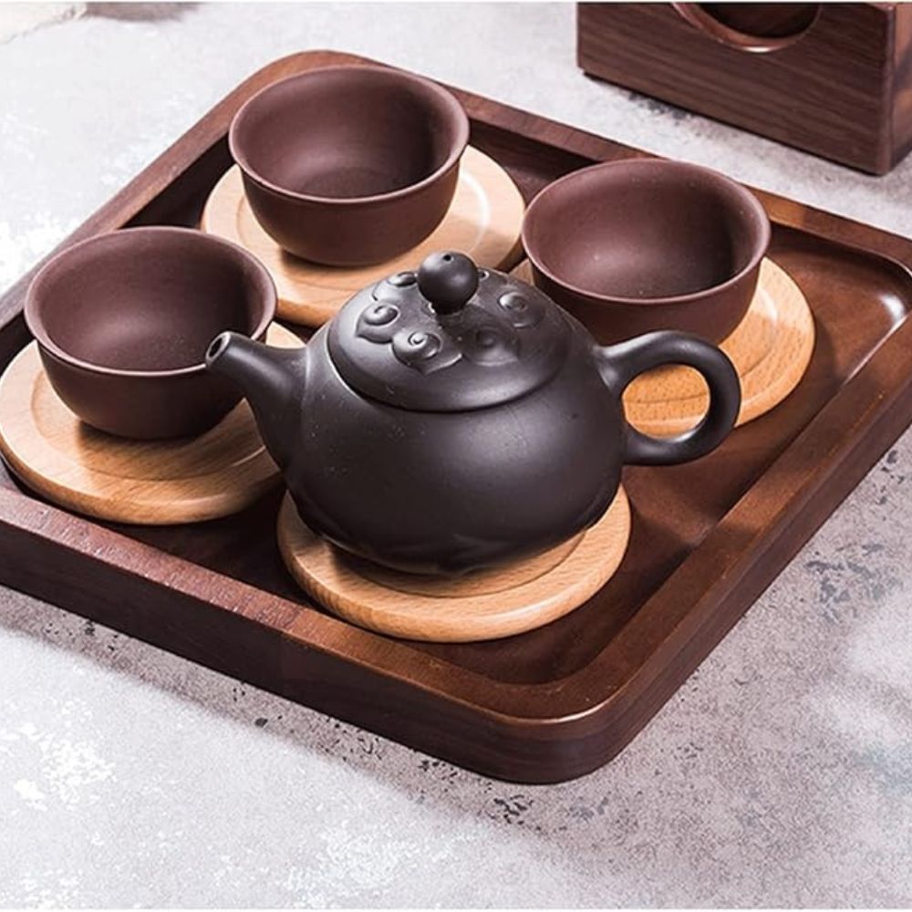 Lisslune | Japanese Style Wooden Coaster | 6pcs Set