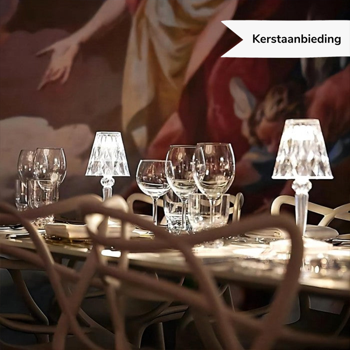 Lisslune | LuxeCrystal Premium LED Table Lamp | Wireless | Dimmable Crystal Lighting | Mood Light & Decoration