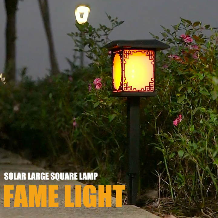 Lisslune | Solar LED Garden Lamp – Large Square Lamp with Warm Light and Dual Use