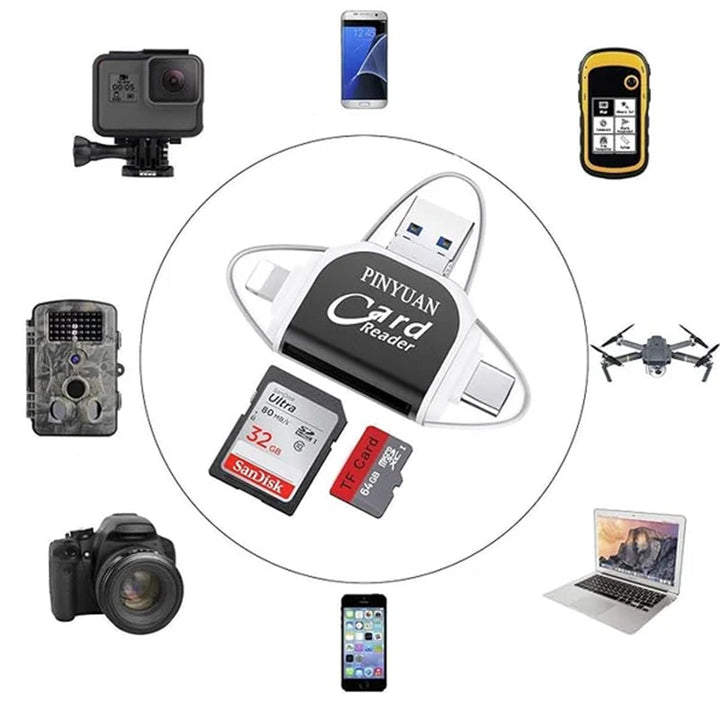 Lisslune | Multi-Port 4 in1 Universal SD TF Card Reader